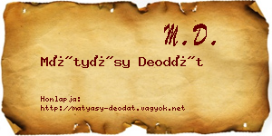 Mátyásy Deodát névjegykártya